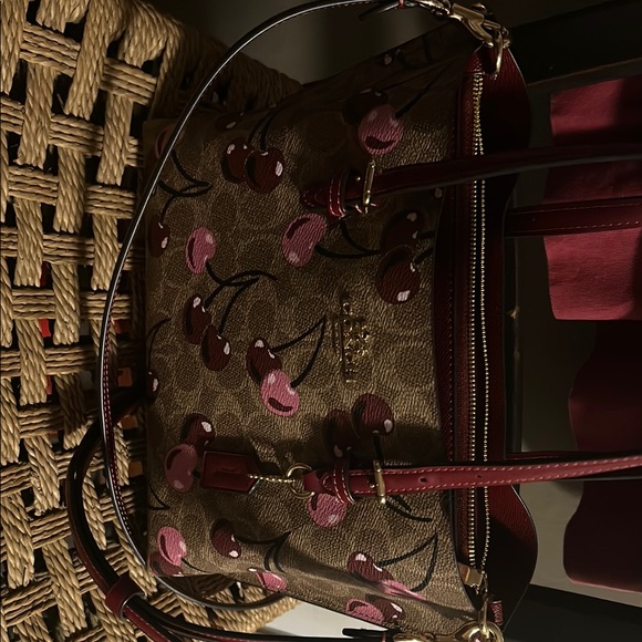 Coach Brown and Red Cherry Print Bag! 🍒 - Picture 2 of 5